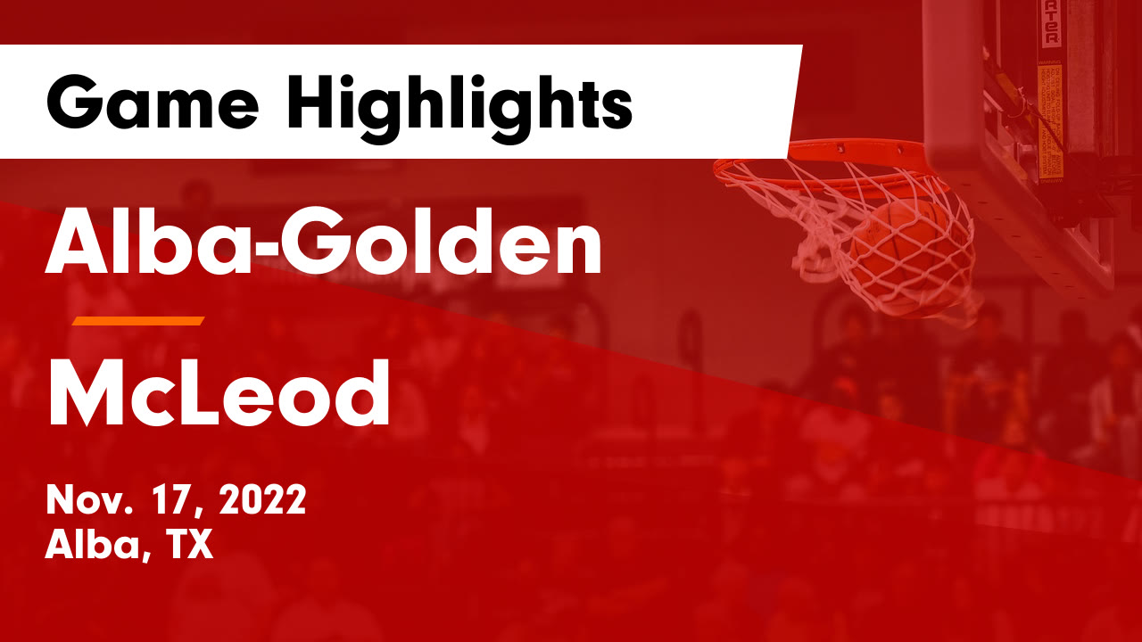 AlbaGolden vs McLeod Game Highlights Nov. 17, 2022 AlbaGolden