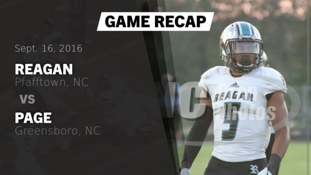 Boys Varsity Football Reagan High School Pfafftown North