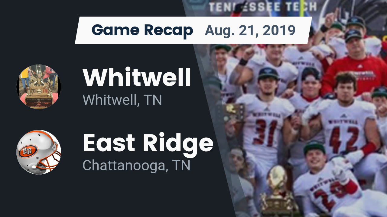 Whitwell Hs Football Video Recap Whitwell Vs East Ridge 2019