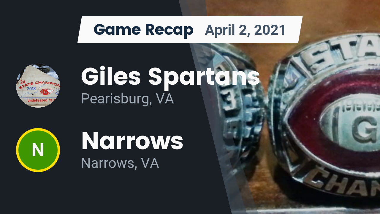 Giles HS Football Video "Recap: Giles Spartans vs. Narrows 2021" | MaxPreps Giles HS Football Video "Recap: Giles Spartans vs. Narrows 2021" | MaxPreps