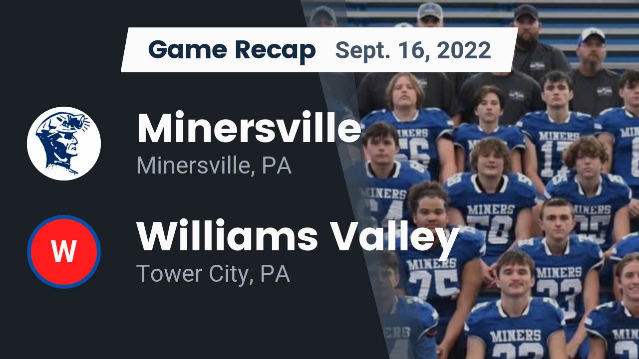 Recap Minersville vs. Williams Valley 2022 Minersville High