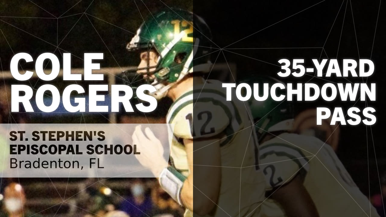 35-yard Touchdown Pass vs Jordan Christian Prep - Cole Rogers ...