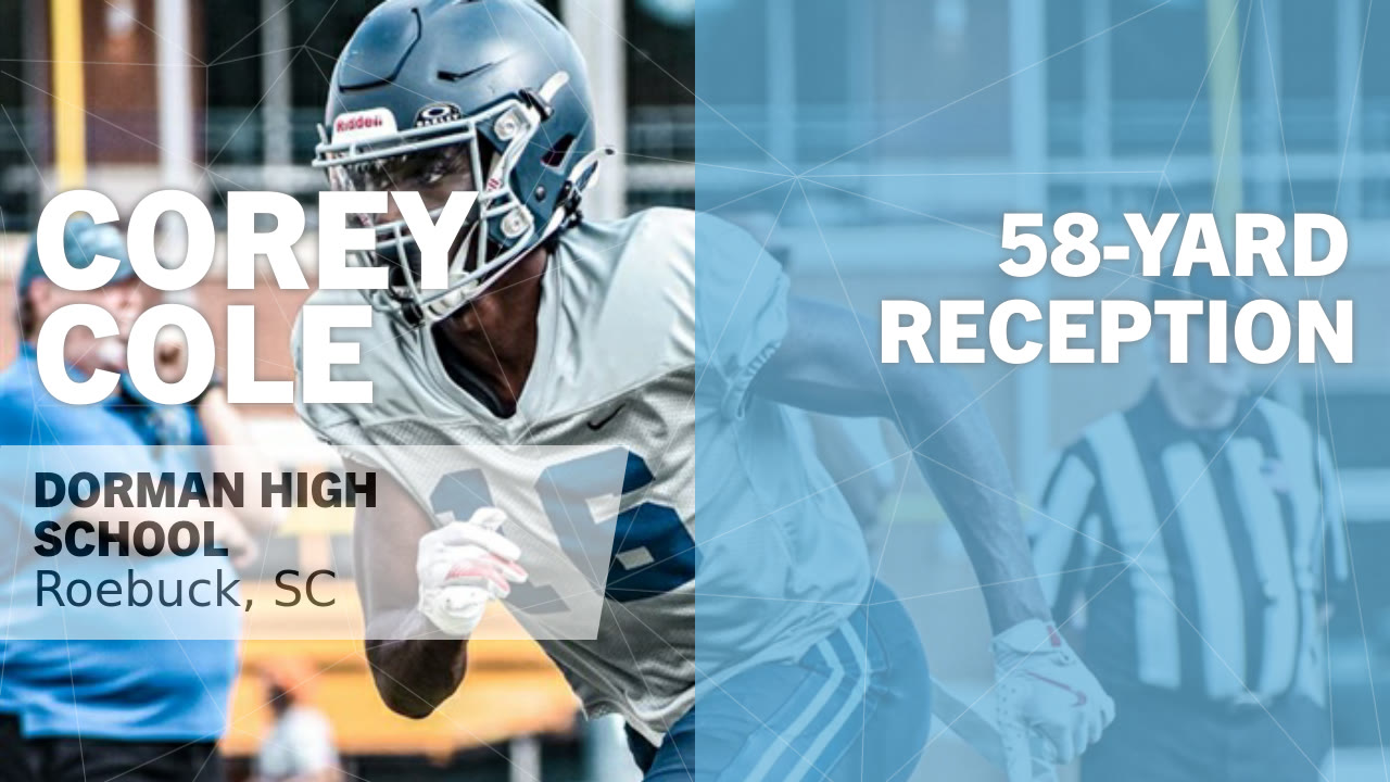 58-yard Reception vs Greenville - Corey Cole highlights - Hudl