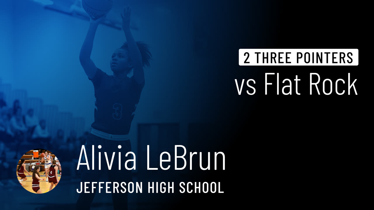 2 Three Pointers vs Flat Rock - Alivia LeBrun highlights - Hudl