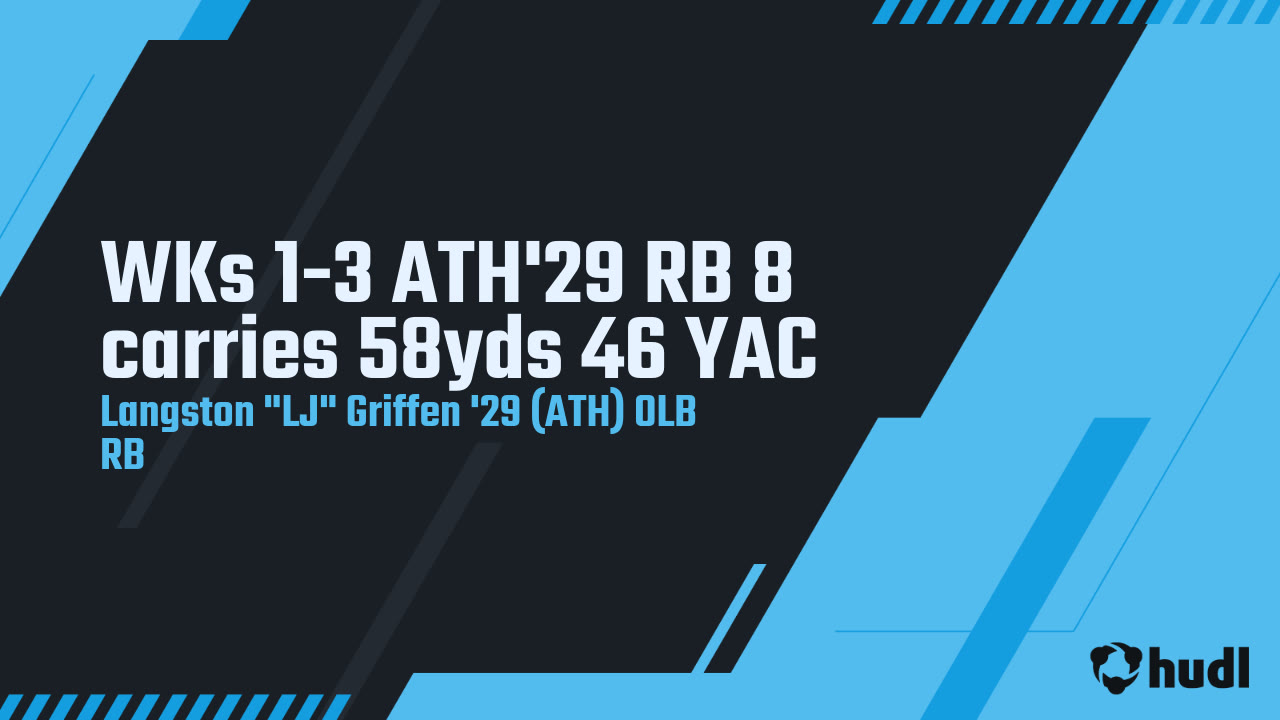 WKs 1-3 ATH'29 RB 8 carries 58yds 46 YAC